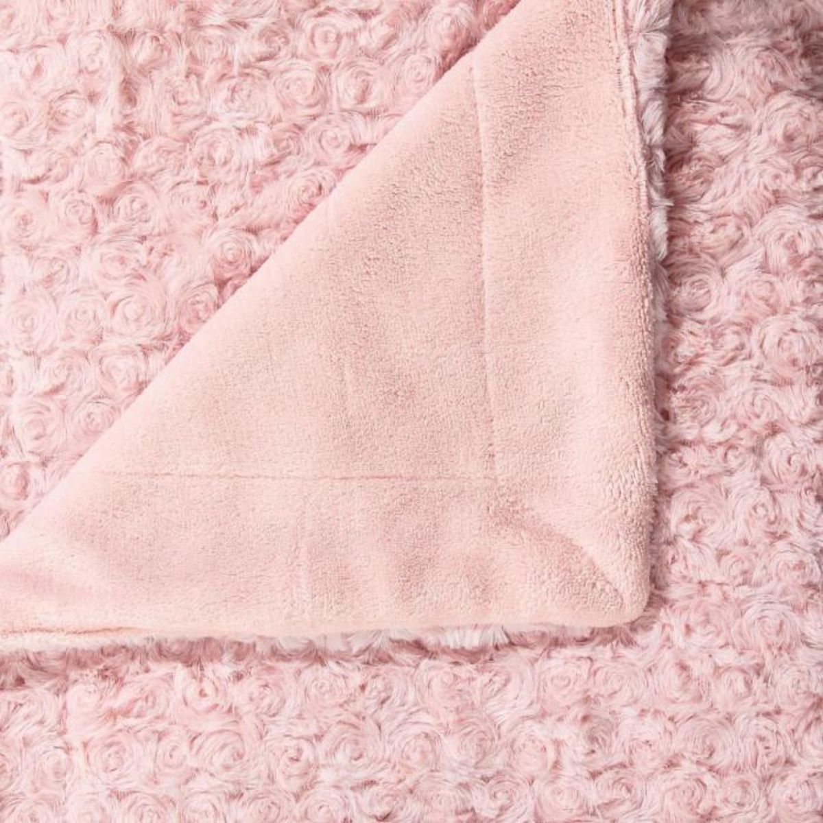 ATMOSPHERA Plaid Imitation Fourrure  Bouclée  120x160cm Rose