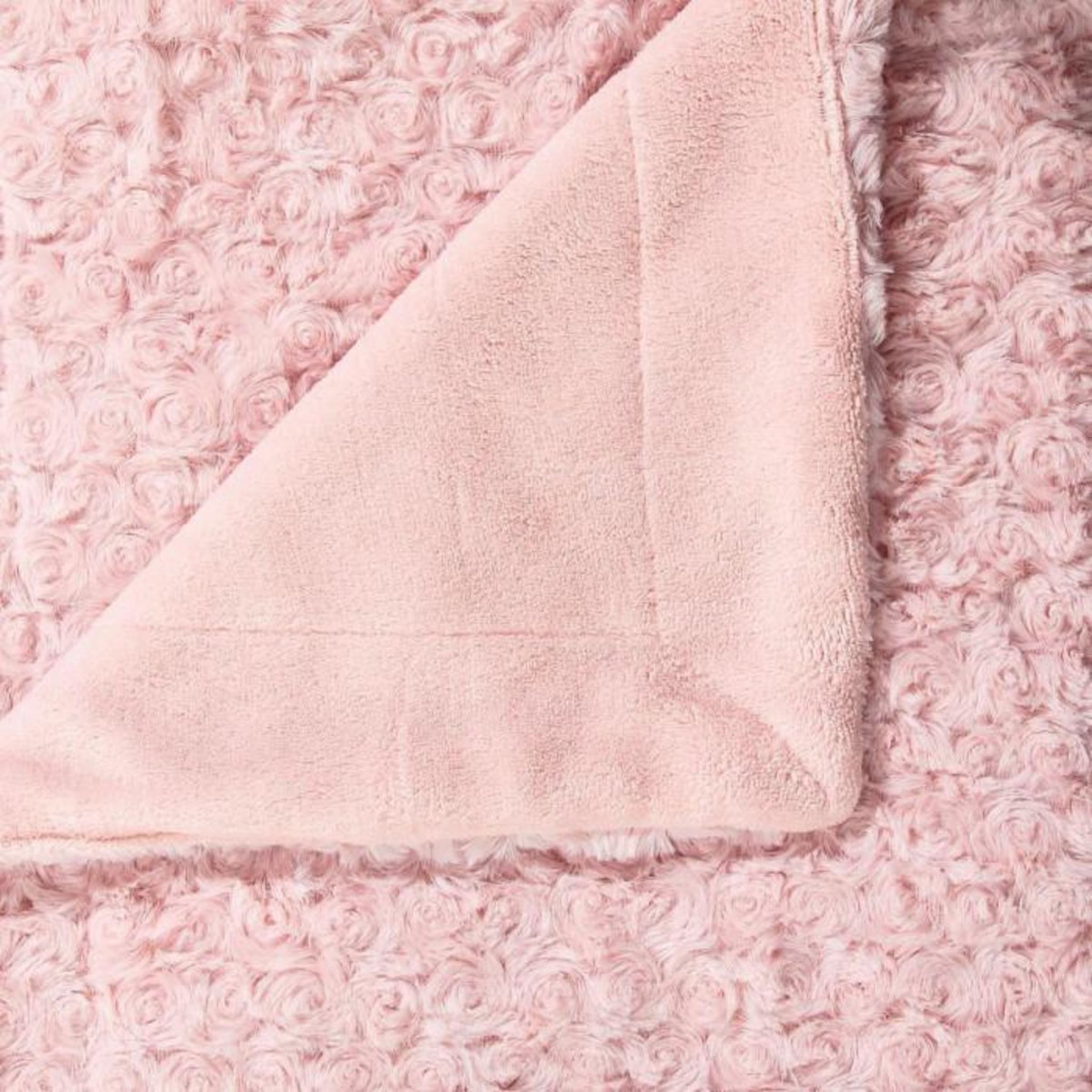 ATMOSPHERA Plaid Imitation Fourrure  Bouclée  120x160cm Rose