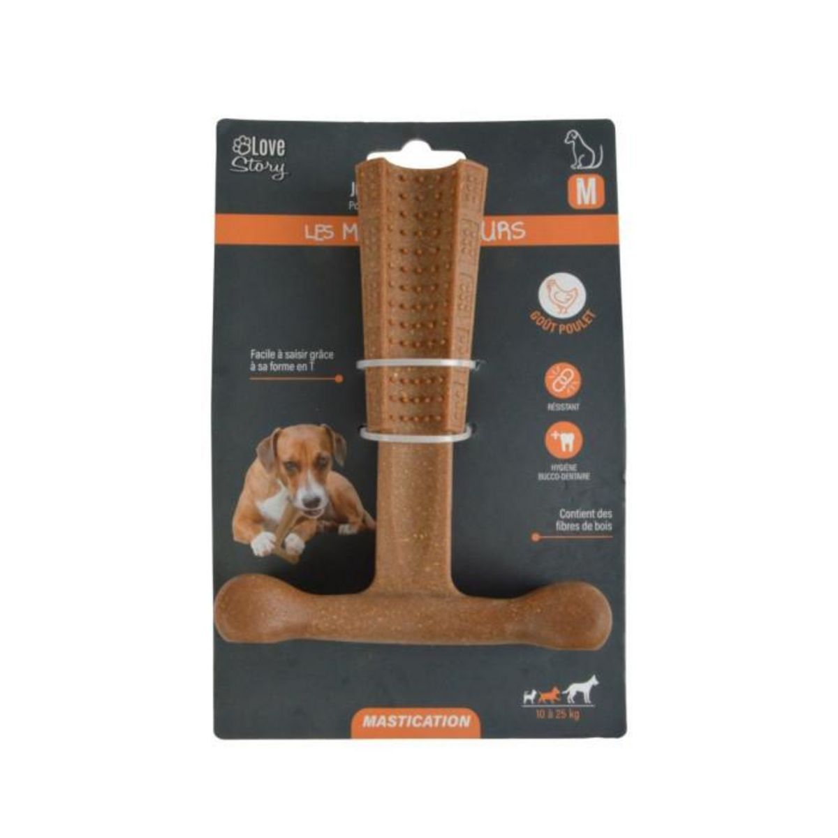 Paris Prix Os à Mâcher Pour Chien  Poulet  14cm Marron