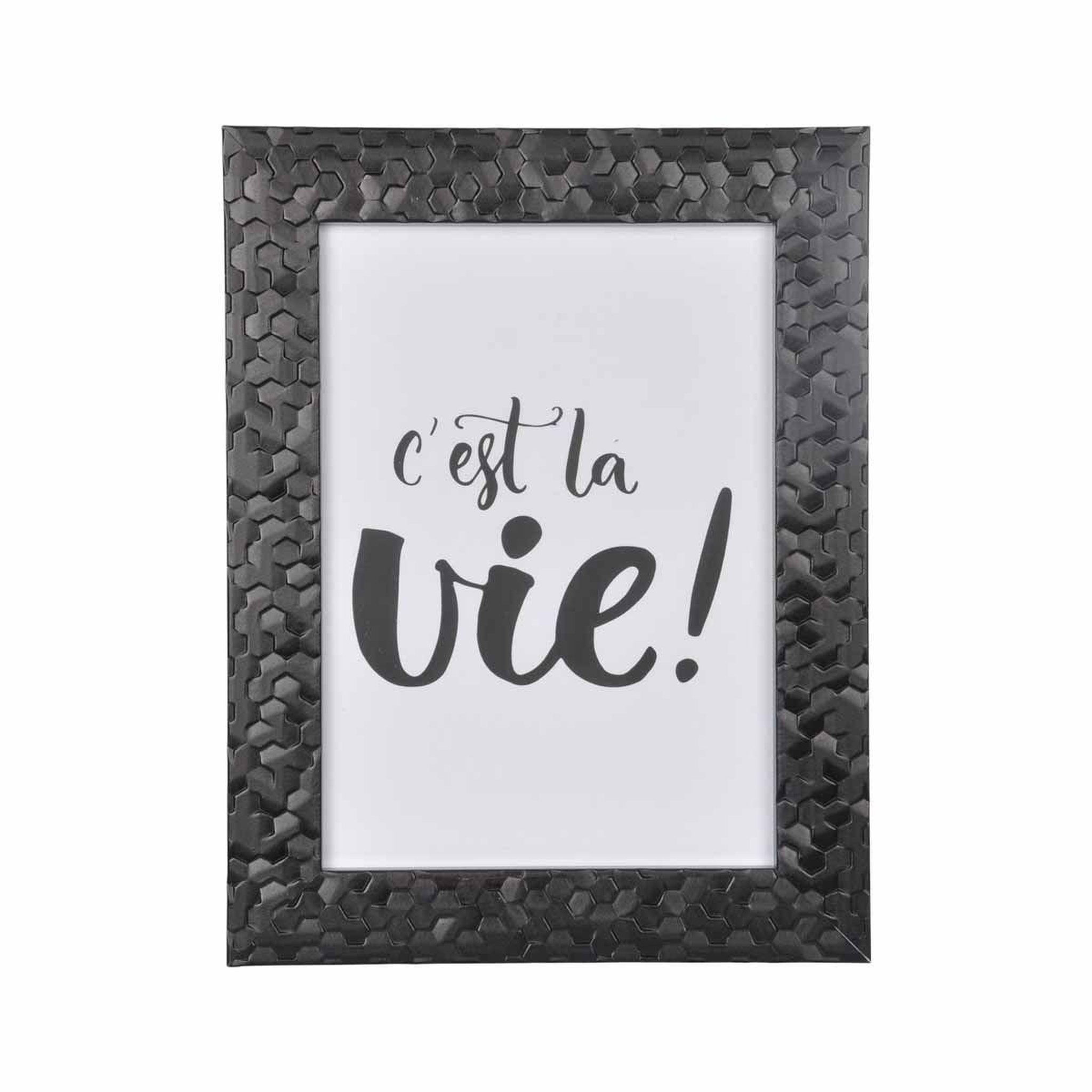 Voir la diapositive 2 : HOMEA Cadre Photo Déco  Martelé  18x24cm Noir