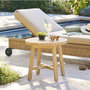 Voir la diapositive 2 : HESPERIDE Table de jardin d'appoint ronde en bois PAPOUASIE - Marron
