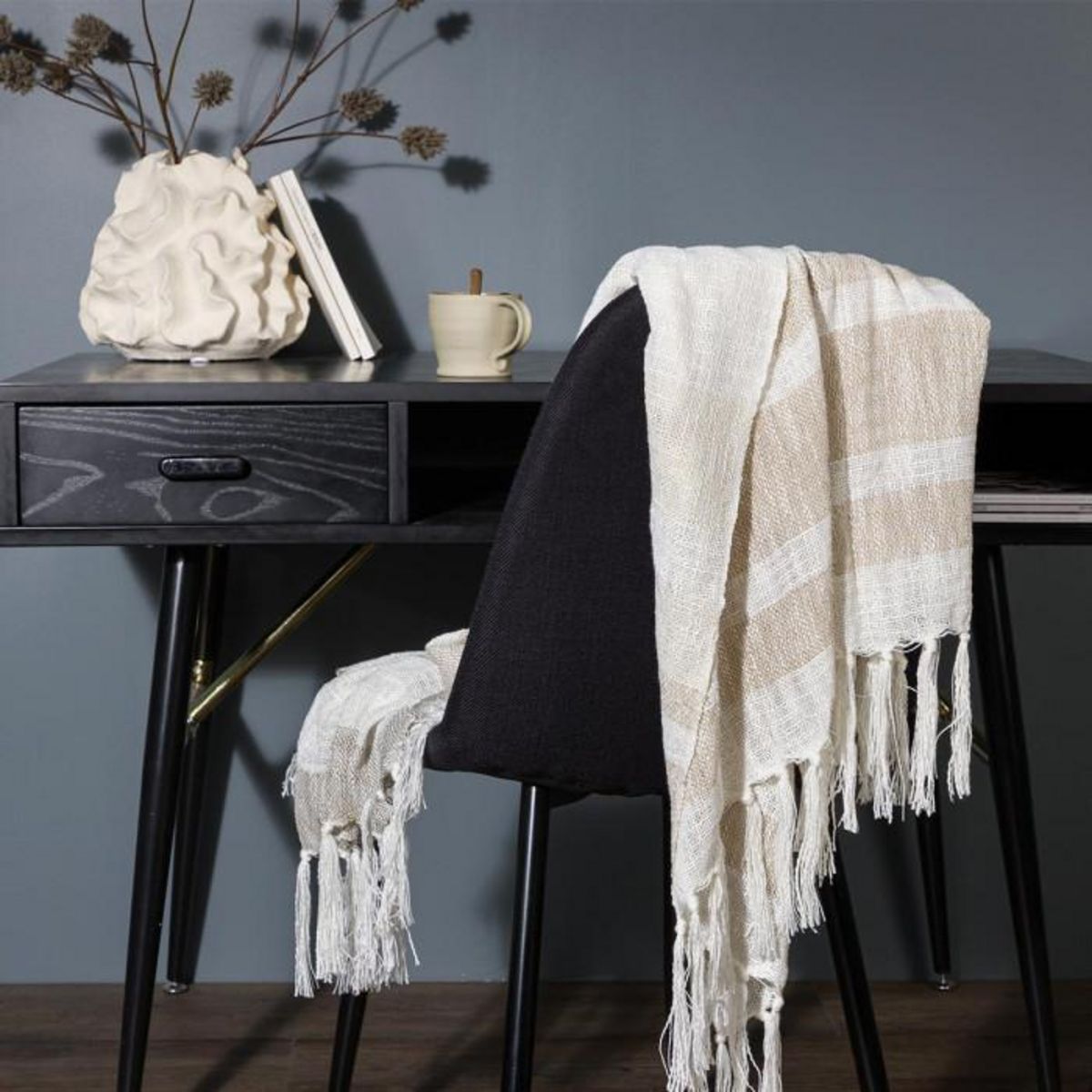 Paris Prix Plaid à Franges  Sandy  130x170cm Beige & Marron