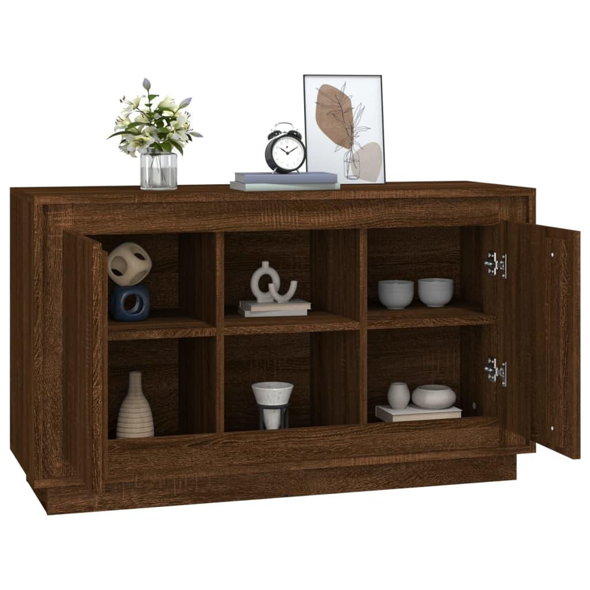 Voir la diapositive 4 : VIDAXL Buffet chene marron 102x35x60 cm bois d'ingenierie