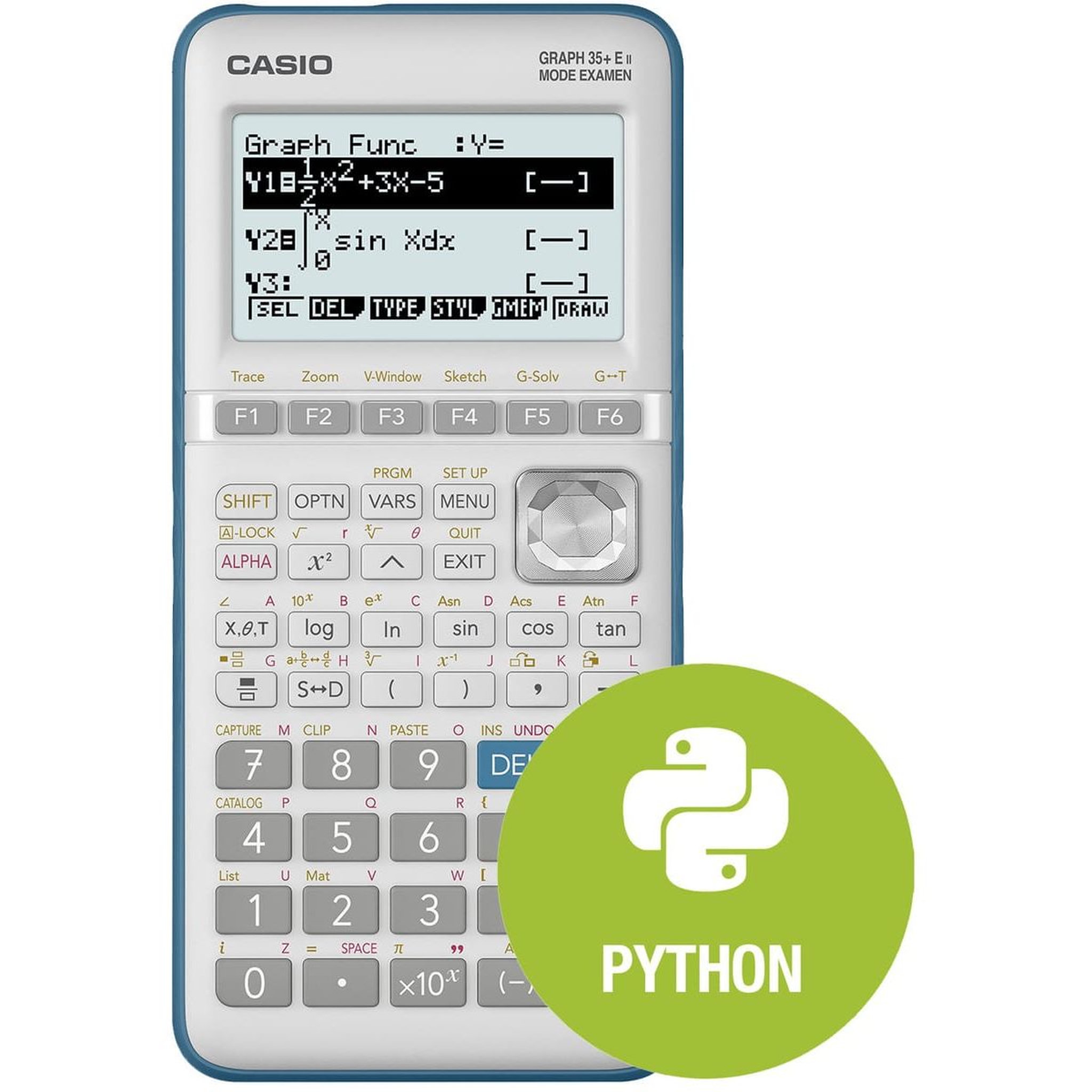 Voir la diapositive 2 : CASIO Calculatrice graphique Graph 35+E II Mode Examen Python & Programmable