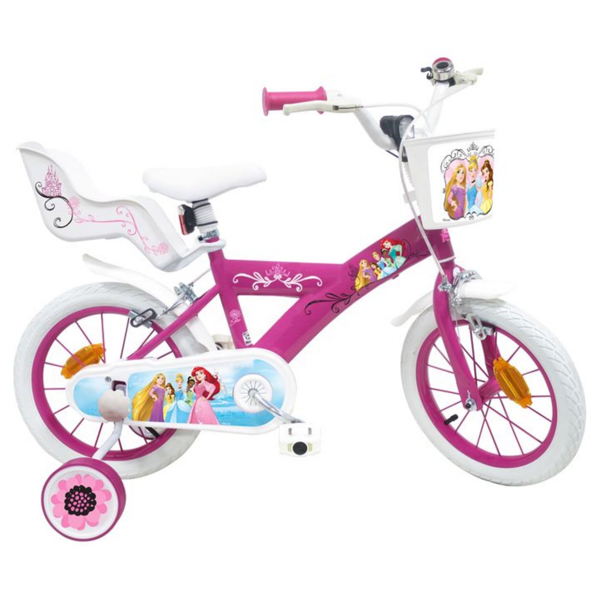 Disney Princesse Vélo 14  Fille Licence  Princesse  pour enfant de 4 à 6 ans avec stabilisateurs à molettes