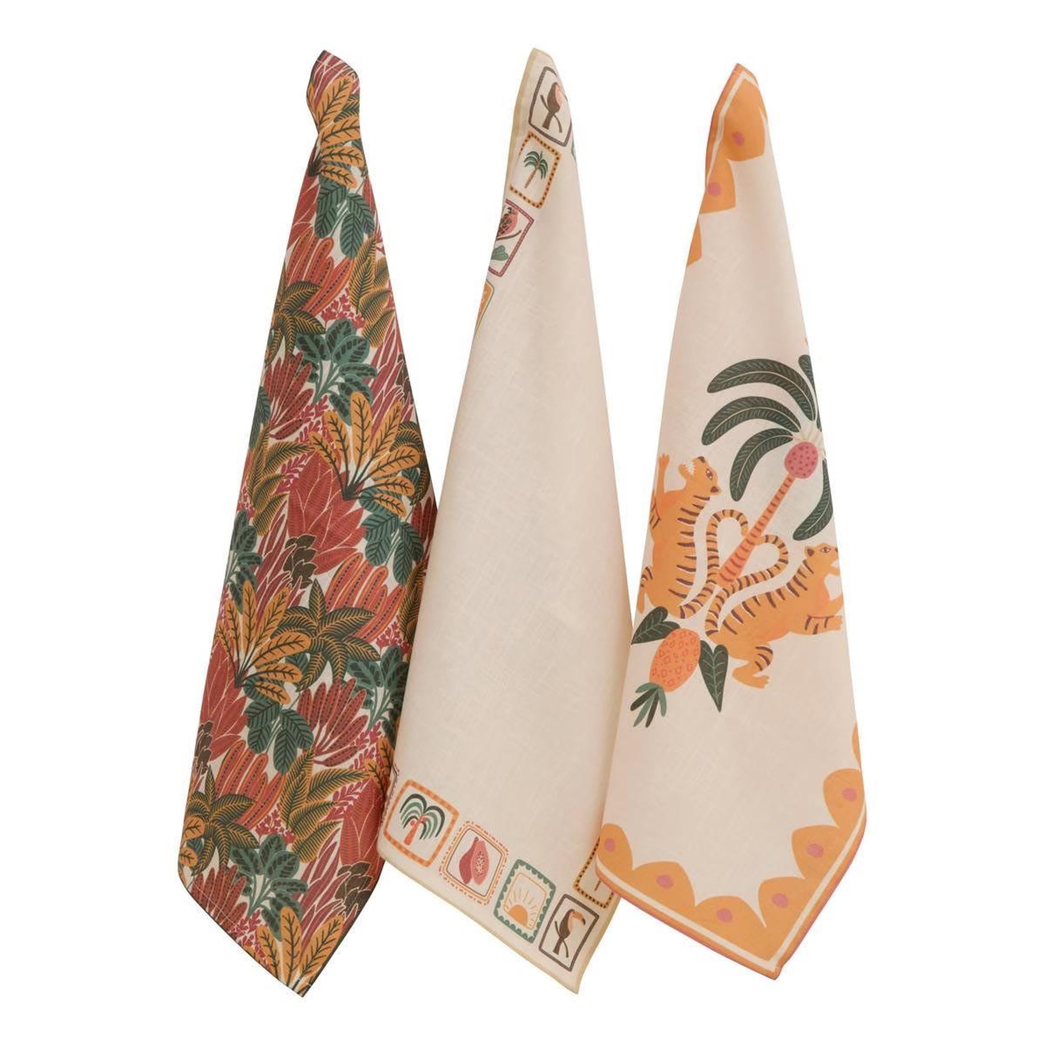 ATMOSPHERA Lot de 3 torchons  tropical  45x70cm multicolore