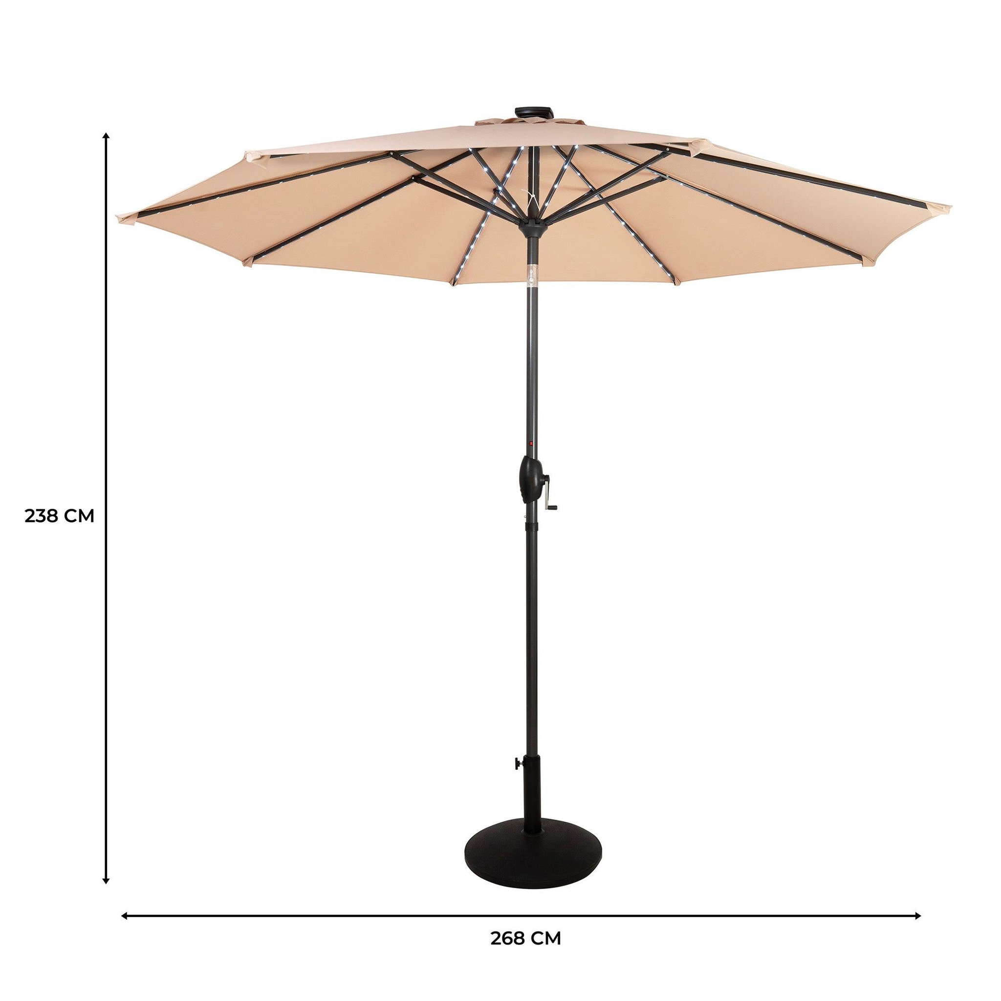 Voir la diapositive 5 : Monster Parasol Inclinable à LED 2,7 m & Socle en Béton