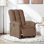 VIDAXL Fauteuil inclinable de massage electrique marron tissu