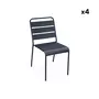 SWEEEK Lot de 4 chaises intérieur / extérieur en métal peinture antirouille empilables