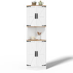 MERAX Buffet de cuisine d'angle 4 portes - 39,5 cm blanc mdf