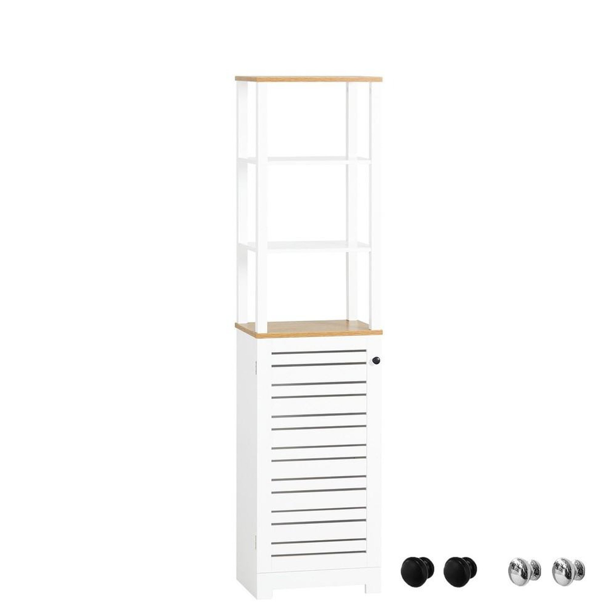 SOBUY Armoire haute salle de bain Blanc 39x30x160cm BZR43-W