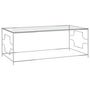 Voir la diapositive 1 : VIDAXL Table basse Argente 120x60x45 cm Acier inoxydable et verre