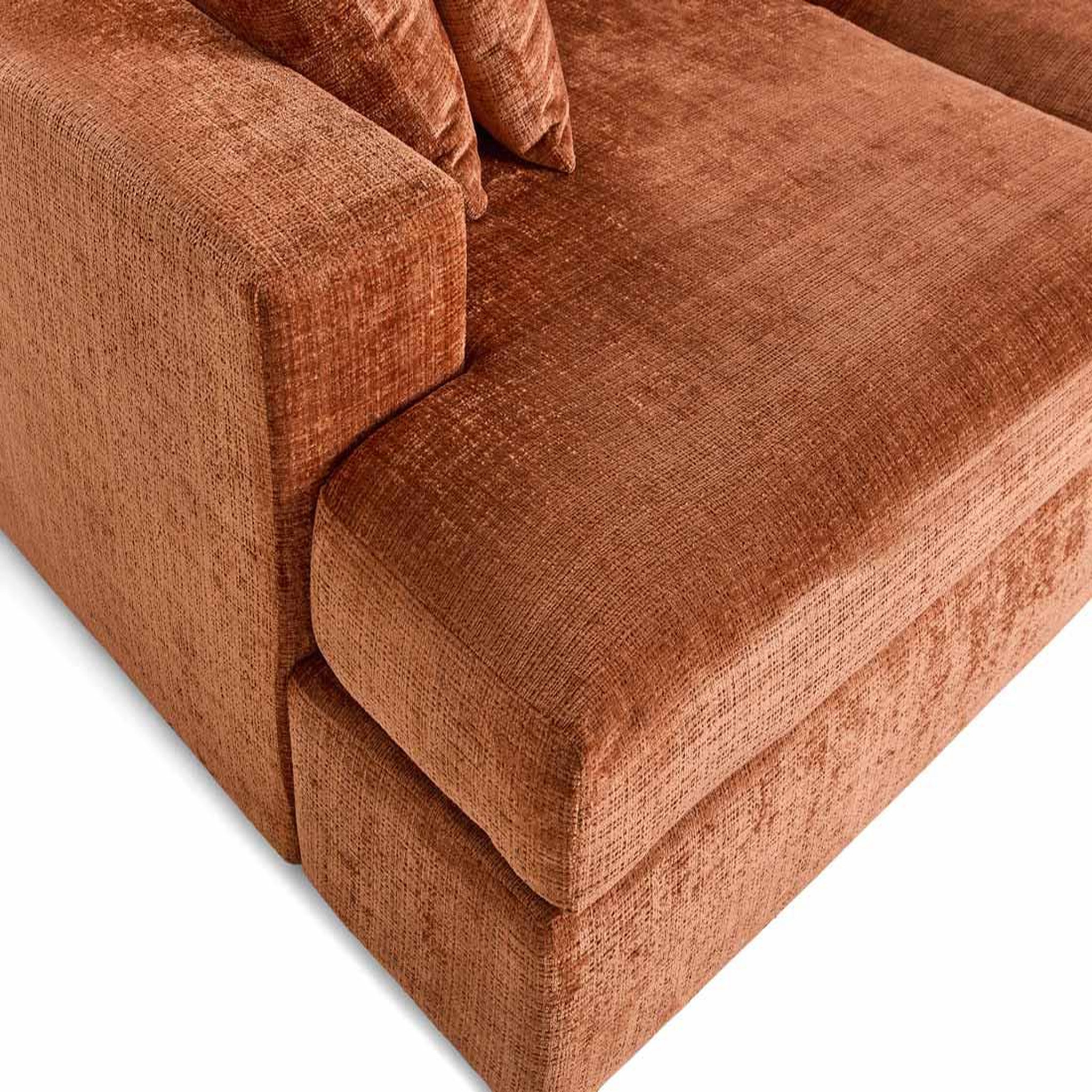 Voir la diapositive 6 : BEST MOBILIER Collins - canapé droit 4 places avec double méridienne - assise profonde - en velours texturé