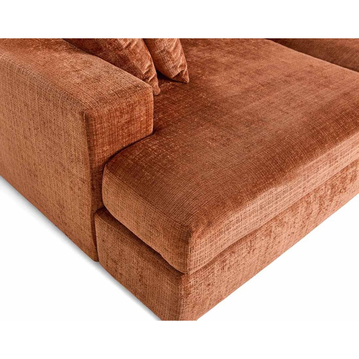 LISA DESIGN Collins - canapé droit 4 places avec double méridienne - assise profonde - en velours texturé