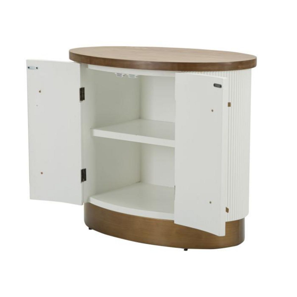 Paris Prix Buffet 2 Portes en Bois  Tolosa  79cm Blanc & Naturel