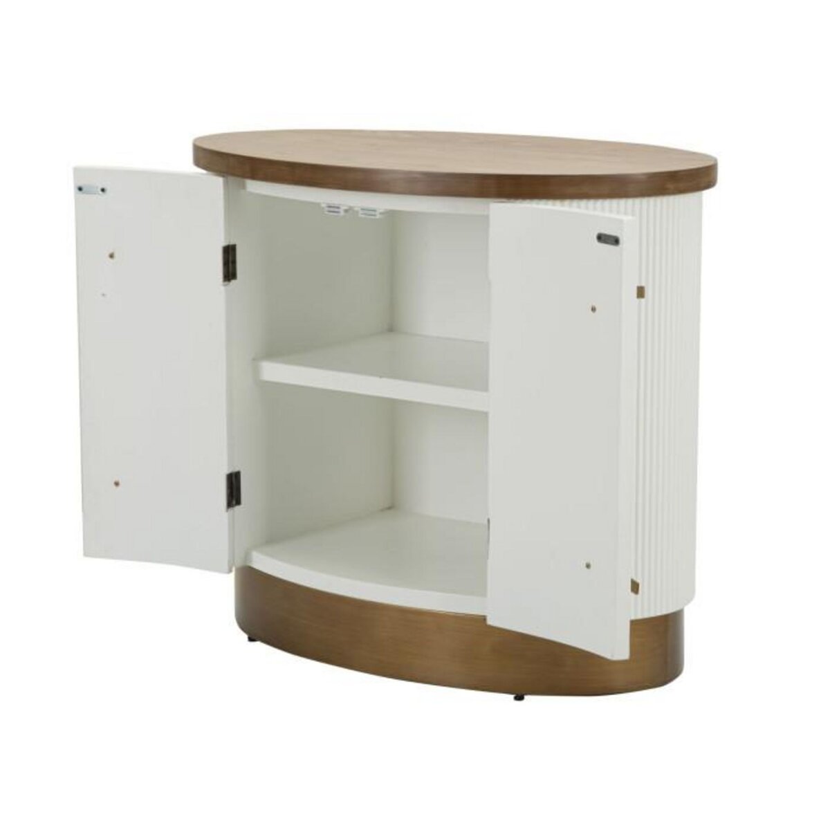 Paris Prix Buffet 2 Portes en Bois  Tolosa  79cm Blanc & Naturel