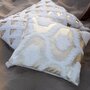 Voir la diapositive 3 : Paris Prix Coussin Déco  Feuille  45x45cm Blanc & Or