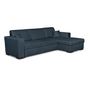 Voir la diapositive 3 : Canapé d'angle droit convertible 4 places avec coffre  de rangement revêtement tissu CARIBEA 