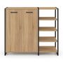 Voir la diapositive 3 : ID MARKET Armoire à chaussures 12 paires LUIS 2 portes avec étagère design industriel