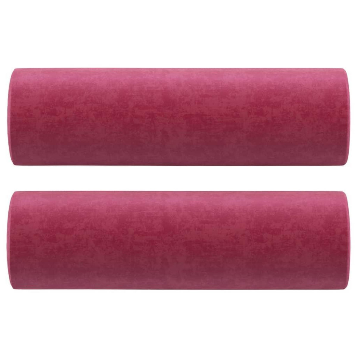 VIDAXL Coussins decoratifs lot de 2 Rouge bordeaux Ø15x50 cm Velours