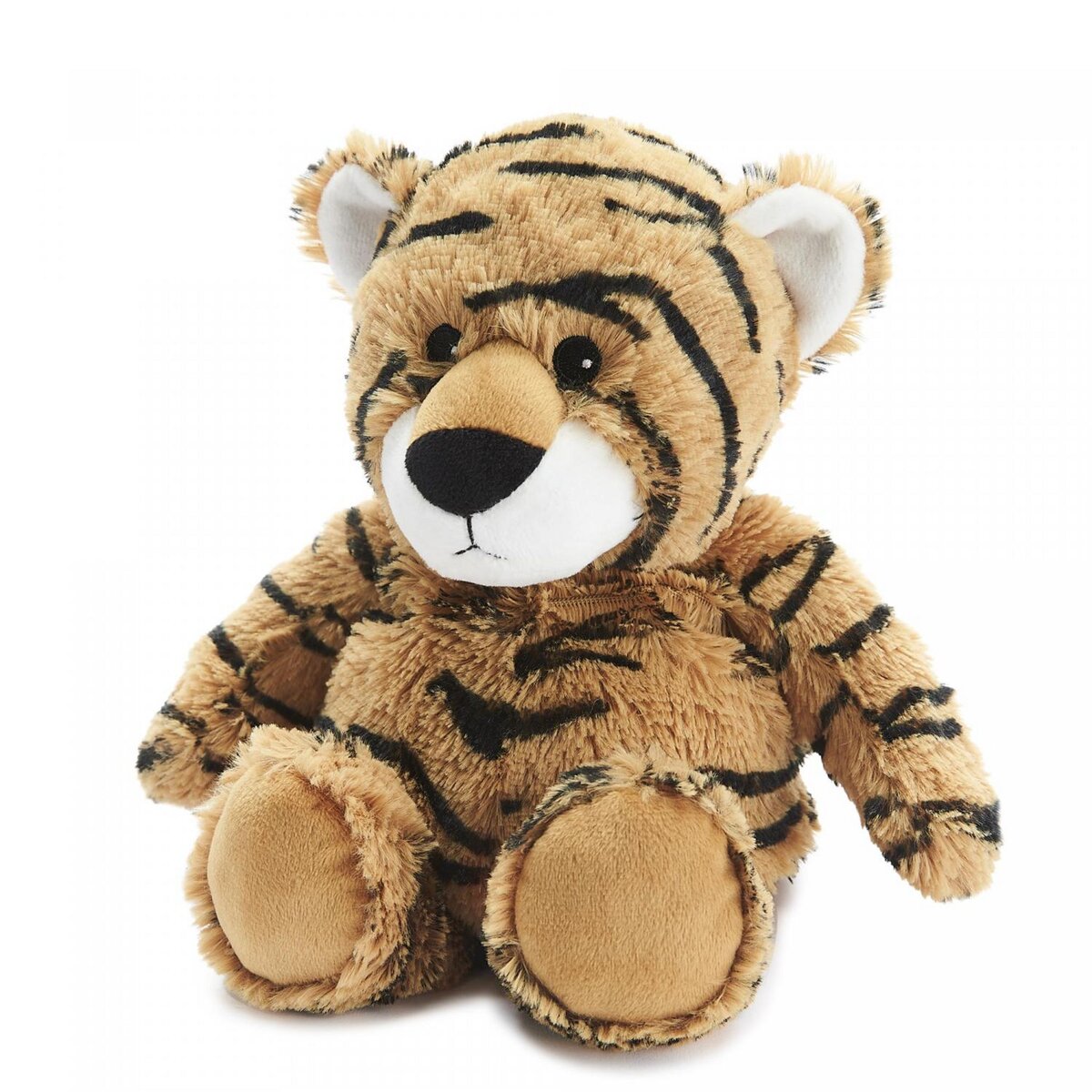 Bouillotte chauffante micro-ondes à graines avec housse peluche - Tigre  marron pas cher 