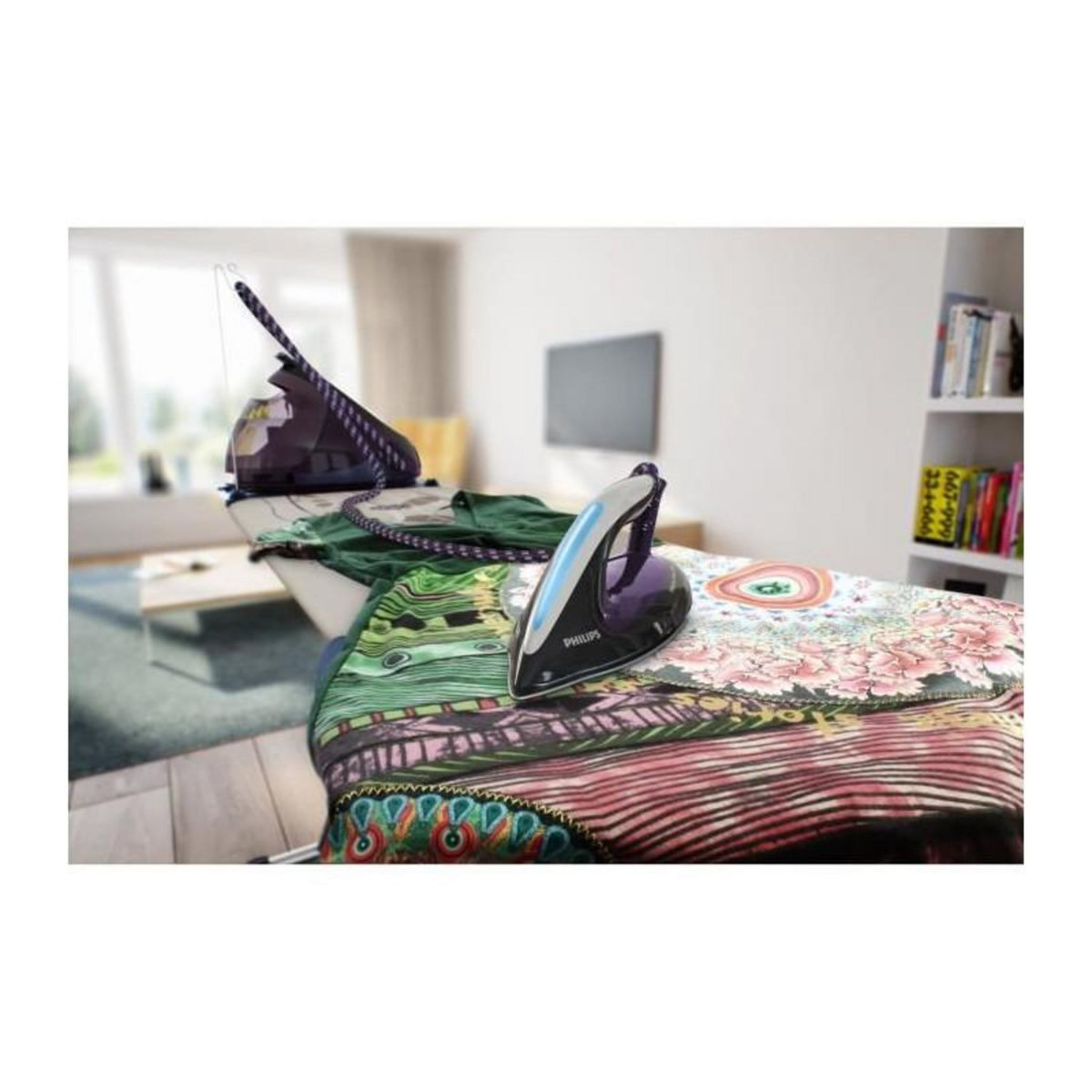 Philips Centrale Vapeur PHILIPS Elite GC9650/80 - sans reglage - 7,5 bar - 150 g/min - Effet pressing 500g - 1,8L - Violet