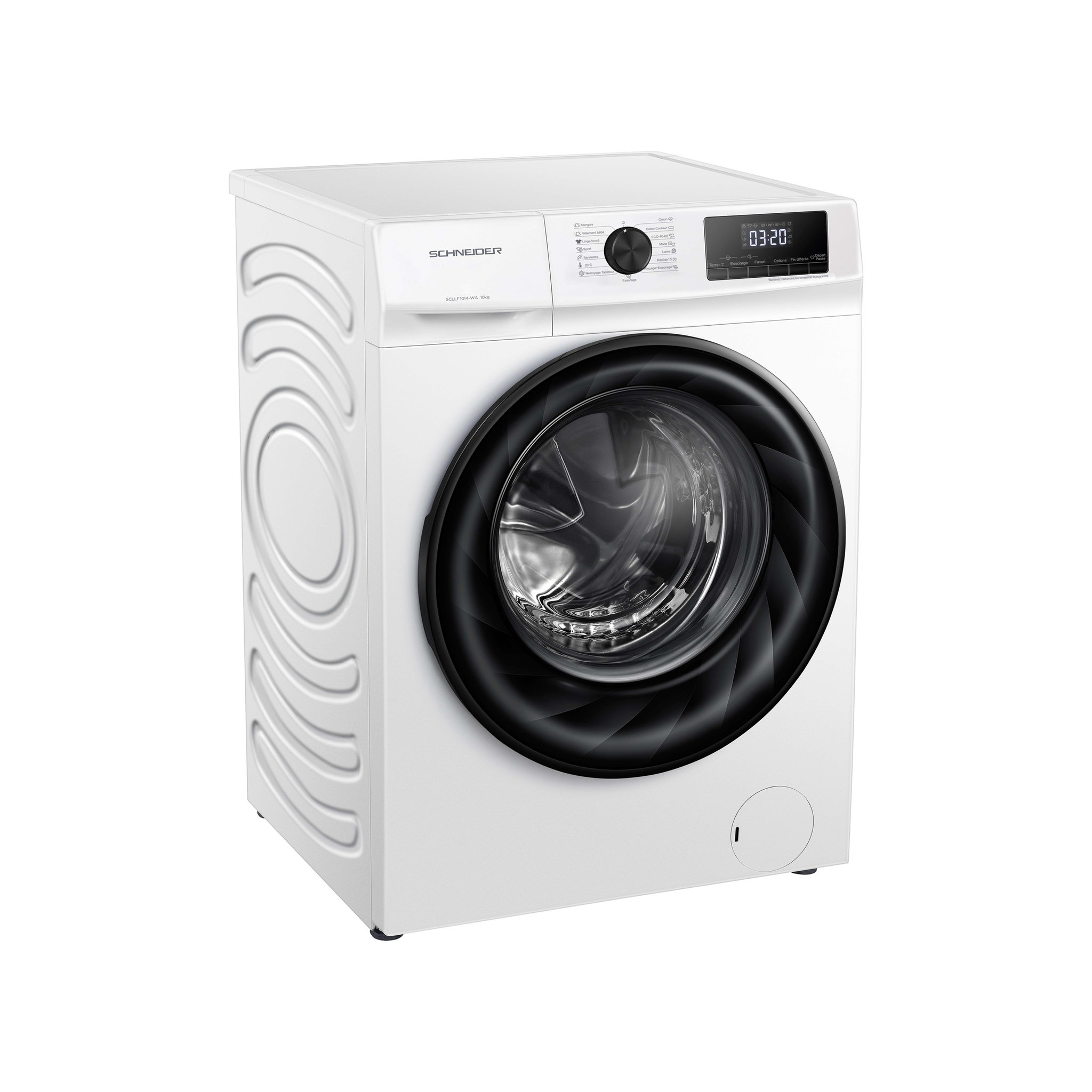 Voir la diapositive 4 : SCHNEIDER Lave linge frontal 10kg Blanc - SCLLF1014-WA