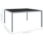 Voir la diapositive 6 : VIDAXL Table de jardin 130x130x72 cm Gris Acier et verre