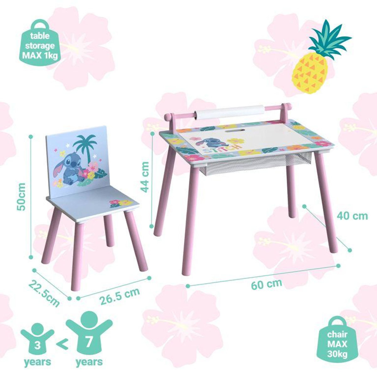 DISNEY Bureau et Chaise Stitch