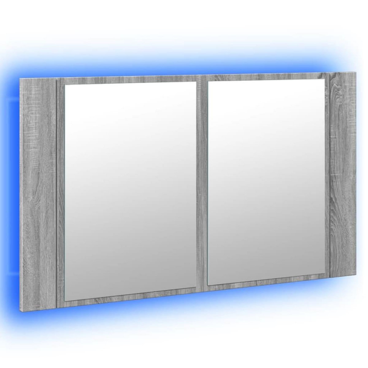 VIDAXL Armoire de salle de bain a miroir LED sonoma gris 80x12x45 cm