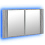 Voir la diapositive 5 : VIDAXL Armoire de salle de bain a miroir LED sonoma gris 80x12x45 cm