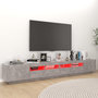 Voir la diapositive 4 : VIDAXL Meuble TV avec lumieres LED Gris beton 260x35x40 cm