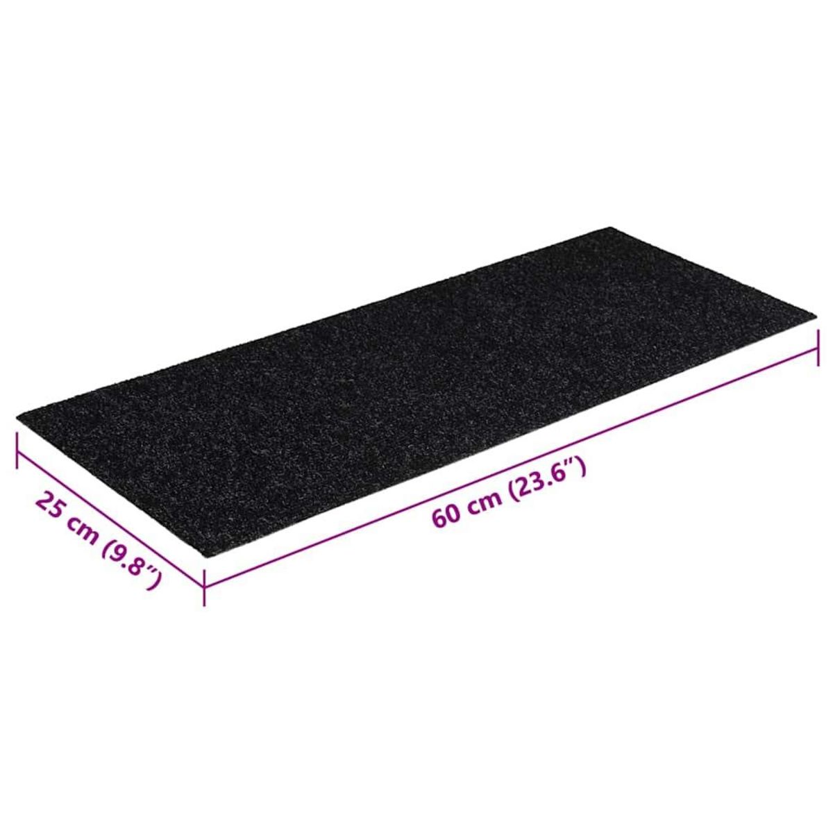 VIDAXL Tapis d'escalier auto-adhesifs 30 pcs noir 60x25 cm