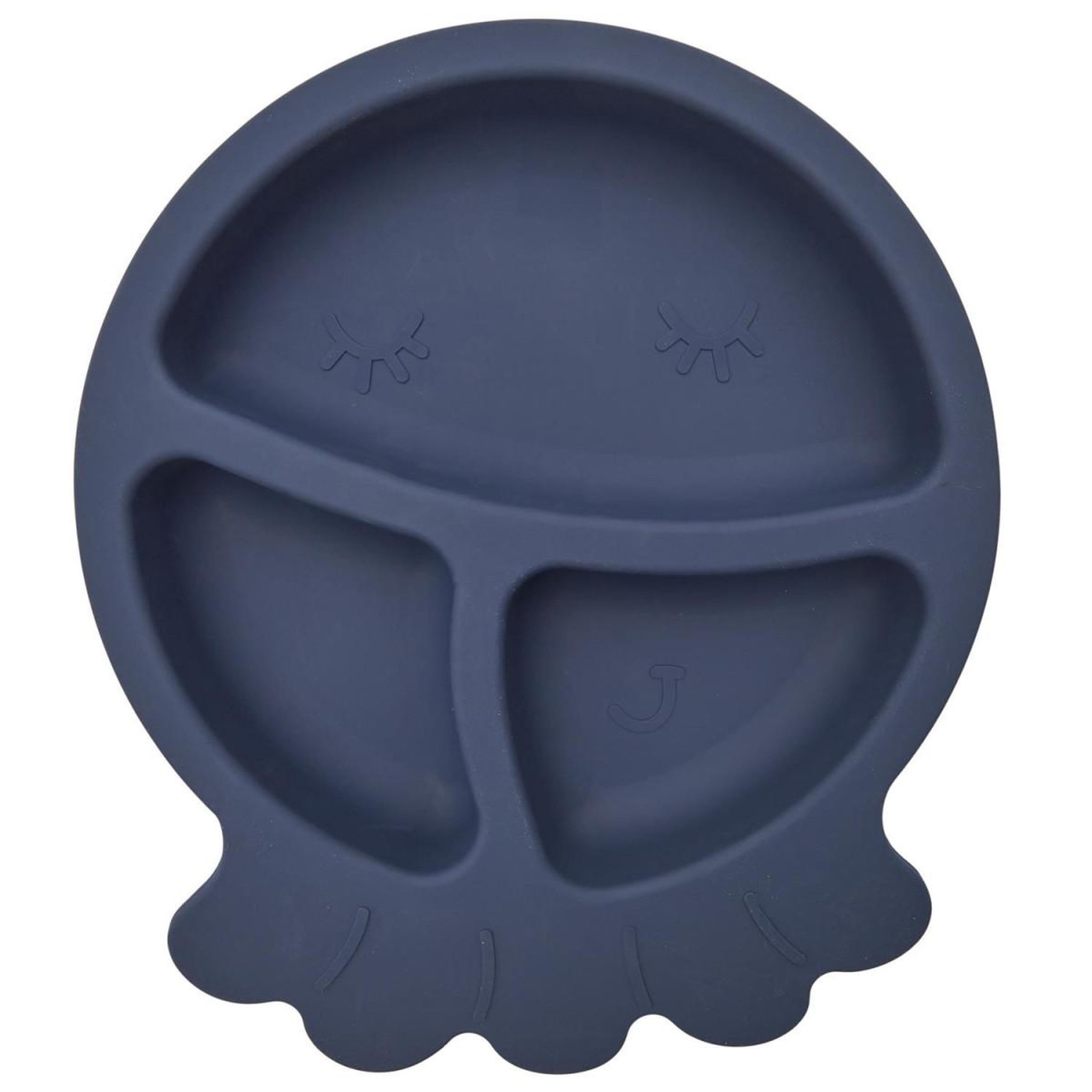 Tom & Zoé Assiette bébé en silicone  pieuvre  23cm bleu