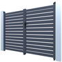 Voir la diapositive 4 : Habitat et Jardin Portail aluminium semi ajouré  Julien  - 300 x 140 cm - Gris