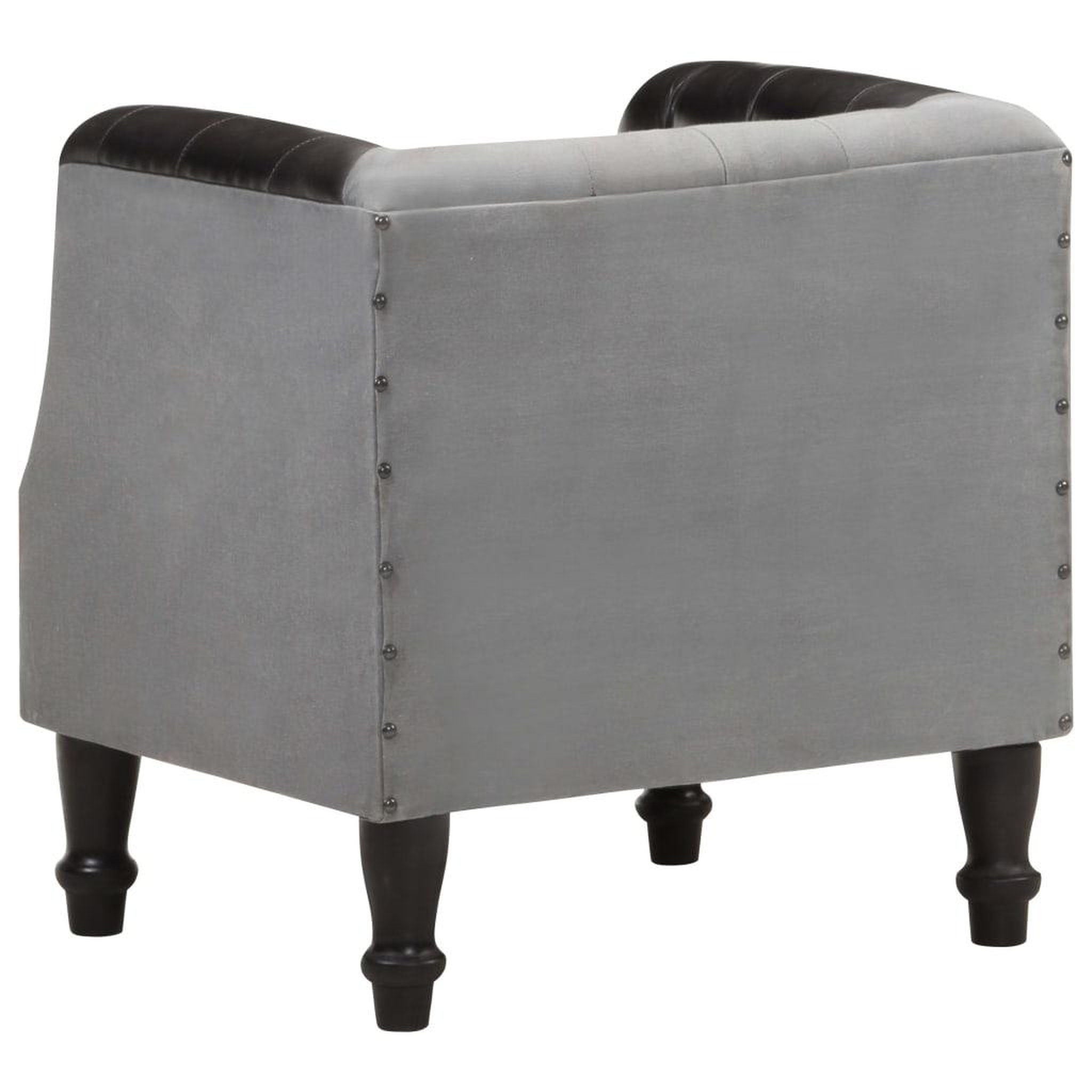 Voir la diapositive 4 : VIDAXL Chaise cabriolet Noir Cuir veritable et bois de manguier massif