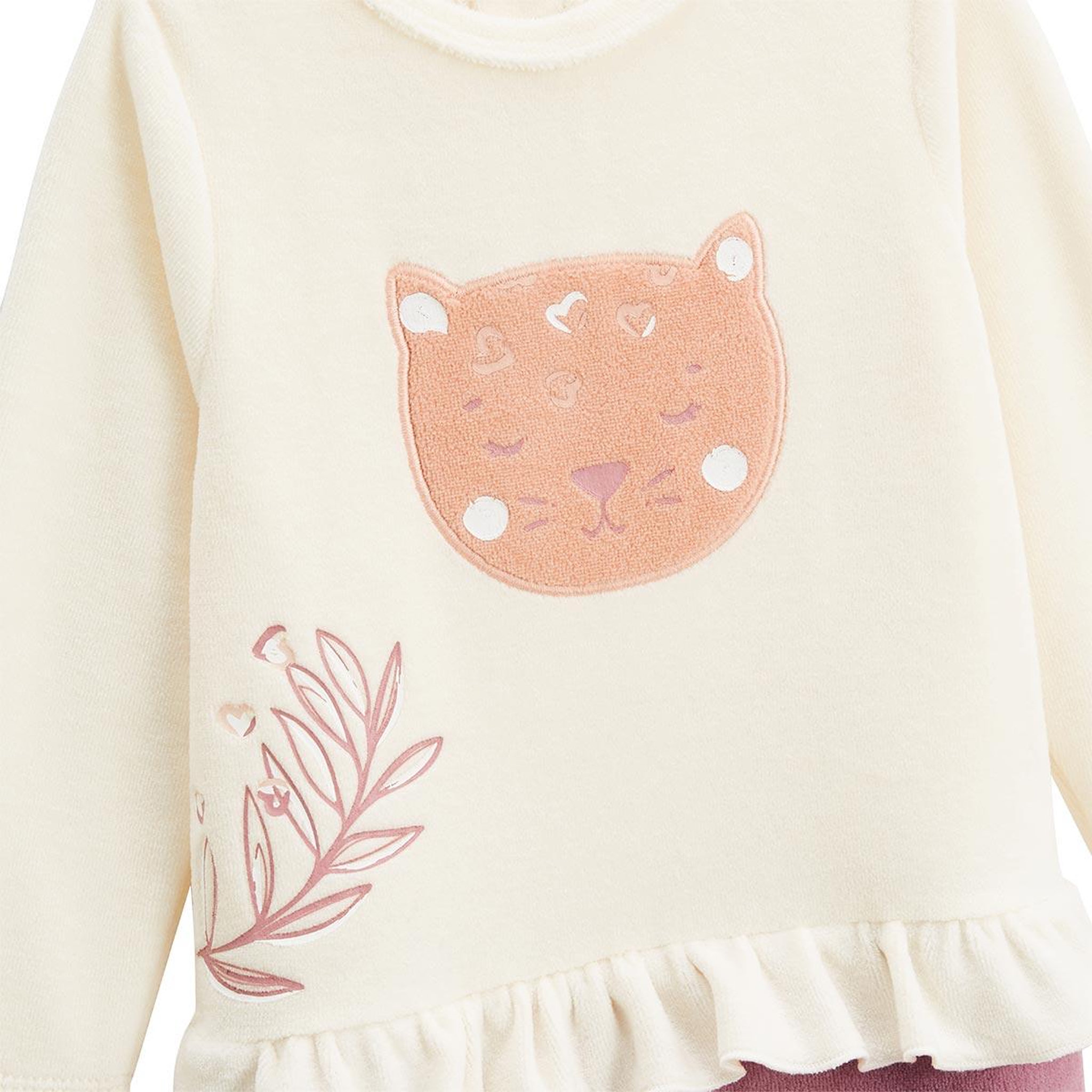 Voir la diapositive 3 : Petit Béguin Pyjama bébé en velours Matcha