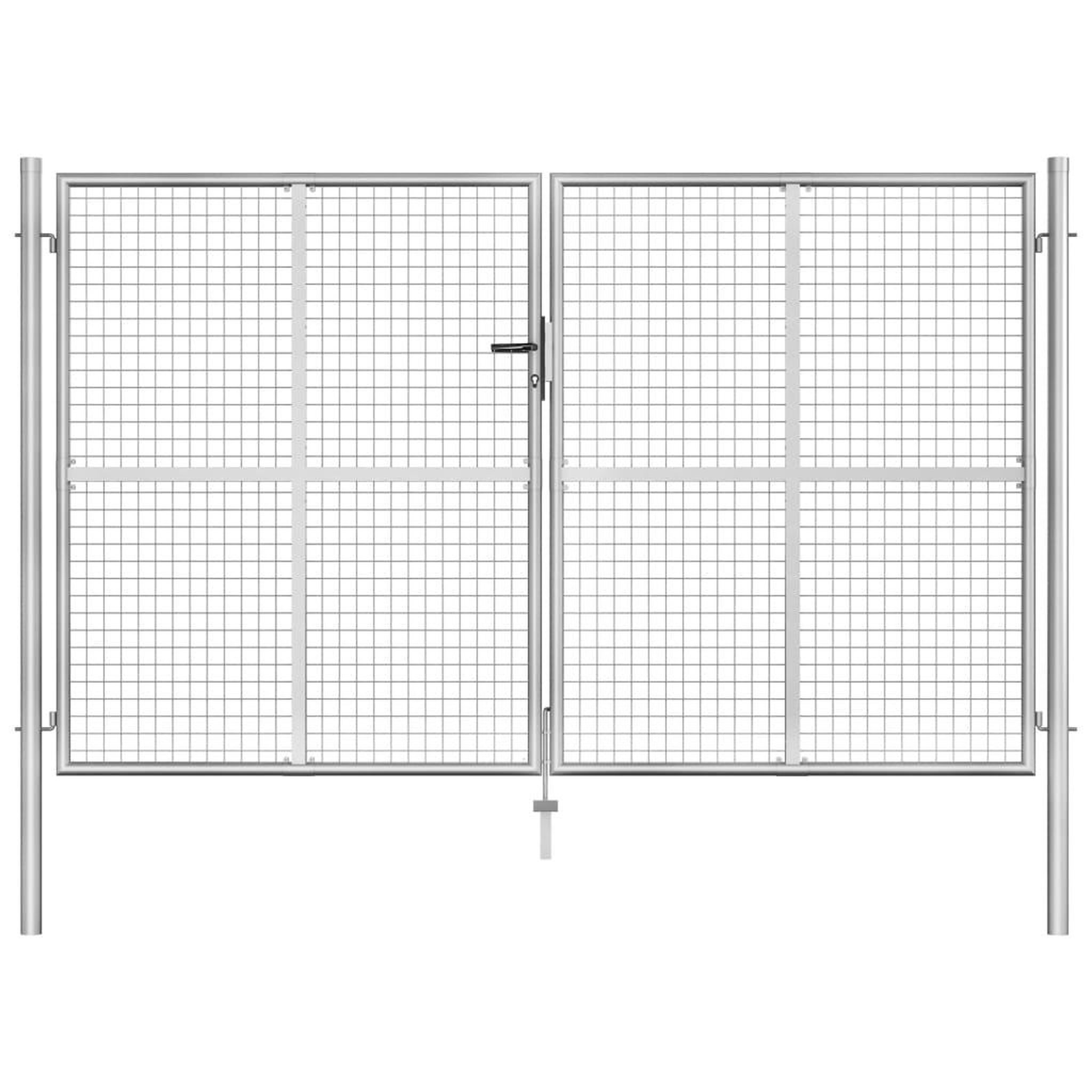 Voir la diapositive 1 : VIDAXL Porte de jardin Acier galvanise 306x200 cm Argente