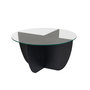 Voir la diapositive 1 : Habitat et Jardin Table basse en verre  Liya  90 x 90 x 30 cm - Bois Noir