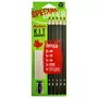 AUCHAN Lot 5 crayons graphites + gomme + taille crayon