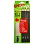 AUCHAN Lot 5 crayons graphites + gomme + taille crayon