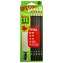 Voir la diapositive 1 : AUCHAN Lot 5 crayons graphites + gomme + taille crayon