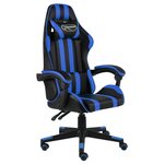 VIDAXL Fauteuil de jeux video Noir et bleu Similicuir
