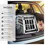 Voir la diapositive 2 : tectake Cage de transport pour chiens sécurisée avec dos droit noir 54 x 69 x 50 cm