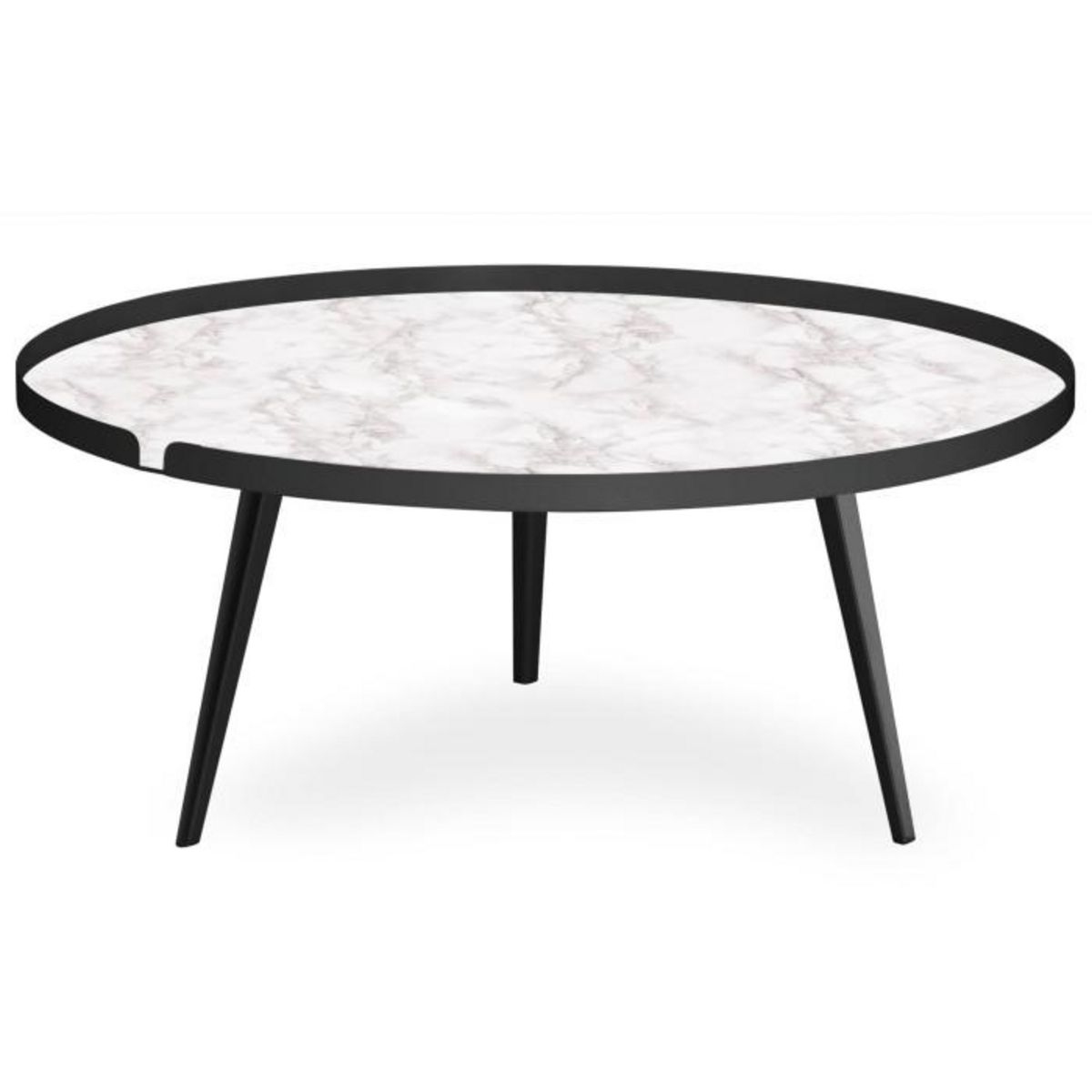 Paris Prix Table Basse à Rebord 2 Covers  Texture  90cm Noir