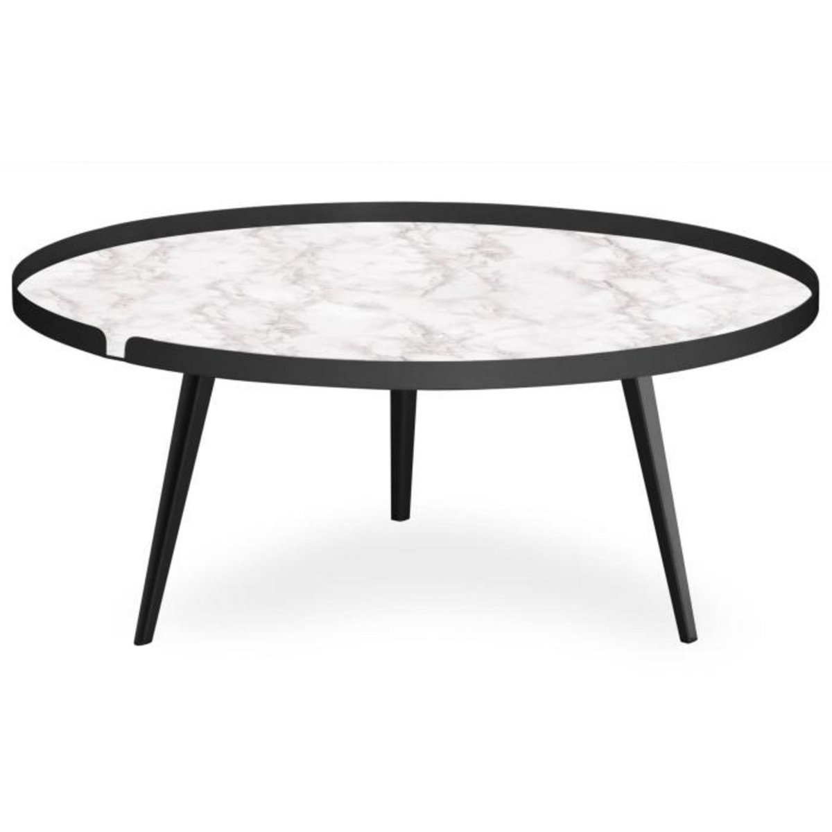 Paris Prix Table Basse à Rebord 2 Covers  Texture  90cm Noir