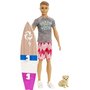 BARBIE Poupée Ken Surfeur et son Chien - Barbie
