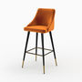 Voir la diapositive 2 : MAISON PAVANE Pack 4 chaises de bar en velours orange et jaune 78 cm-Aristote