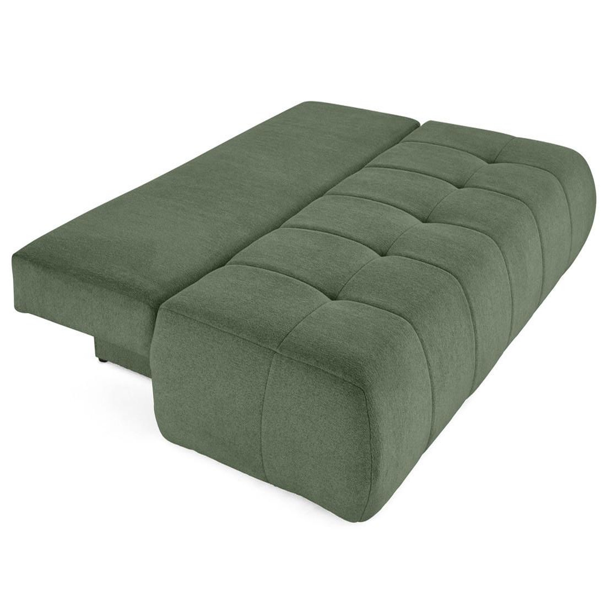 Voir la diapositive 2 : BEST MOBILIER Bowie - canapé 3 places convertible coffre + coussin rond inclus en tissu texturé