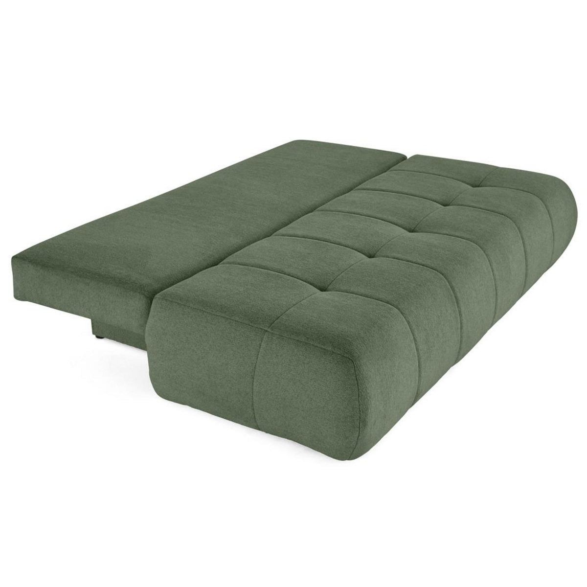 BEST MOBILIER Bowie - canapé 3 places convertible coffre + coussin rond inclus en tissu texturé